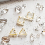 geometric crystal スタッドピアス/イヤリング