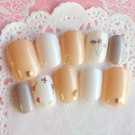 再販♡RUNA♪ナチュラルベージュドライフラワーネイルチップ