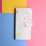 春が呼んでる気がする女の子　手帳型iphoneケース　＊受注生産・送料無料＊