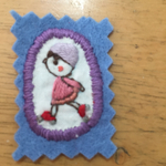 手刺繍ほのぼのアップリケ 〜ローラースケートパーク