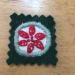 手刺繍ほのぼのアップリケ 〜ポインセチア