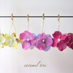 あじさいの花*クリスタルとしずくフープのイヤリング*ピアス可