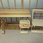 ko-mi8様オーダー品（折りたたみデスクと背もたれ付折りたたみイス）