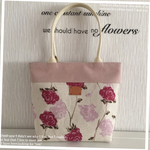 ＊ピンクローズ柄×帆布☆トートバッグ＊