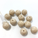 大ぶりアクリルビーズ14mm【ベージュマーブル】ヴィンテージ
