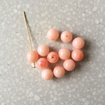 ヴィンテージ アクリルラウンドマーブルビーズ コーラル 10mm 10こ