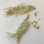 [set pierce]ピアス×チャーム×フリンジキャッチ/pale  green