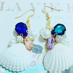 貝殻ビジューピアス