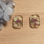 ドライフラワースクエアピアス