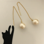シンプルコットンパール風16KGPアメリカンピアス
