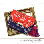 ayaka-11 様  オーダー品   ✾ミニ財布✾コインケース タッセル付き♡バンダナ柄(レッド×ネイビー)