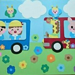 大きい壁面飾り バスに乗ってたのしい幼稚園へいこう！ 幼稚園 ・保育園など