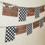 Photo Garland＊フォトガーランド＊モノトーンドット×木目