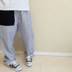 ※オーダー品※綿のゆるパンツ153(パープルヒッコリー)
