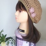 シナモンカラーのベレー帽