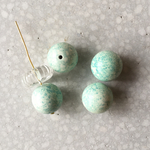 ヴィンテージ アクリルラウンドマーブルビーズ ブルー 18mm 4こ