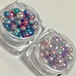 【再入荷】オーロラの穴無しパールミックス2個セット