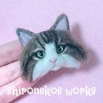 ミニ猫 長毛猫 ノルウェージャン ブローチ ハンドメイド 羊毛フェルト
