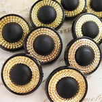 ■10個入■18mm■ビンテージボタン (ブラック　ドーナツ)　アクセサリーに最適!!　［0994] 