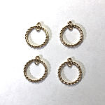    【6個】両カンつきツイストフープ金具 ゴールド  20mm ピアスパーツ