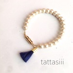 コットンパール×タッセル　ブレスレット