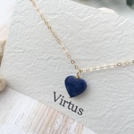 14kgf☆heart Frosted chain（ハートフロステット チェーン）ラピスラズリ☆ネイティブ☆天然石☆一粒