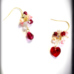 泡の底のハートピアス(red)