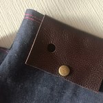 革を使った譜面台ケース   赤ステッチ⤴