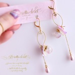 紫陽花カラー flower drop スノードームピアス R149
