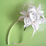 ユリのコサージュ（大）_#097_white lily corsage