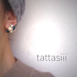 [再販]budou[クリスタルピアス×コットンパール×藍]