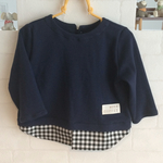 「mwanwan8414様専用作品」【キッズ】重ね着風カットソー   ネイビー