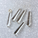 ヴィンテージ アクリルドロップビーズ クリア 37mm 4こ
