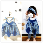ブルーバンダナ柄コットンbabyビスチェ