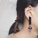 [再販] ヴィンテージ モノトーン インク フラット ピアス or イヤリング .
