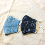 4重ガーゼ立体マスク２枚セット#デニムスターステッチ#3サイズ展開