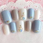 RUNA♪スモーキーブルーオパールストーンネイルチップ