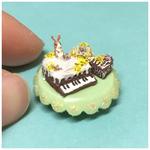 新型グレーうさぎ★紫と黄色のお花のピアノケーキ★ハート形カップケーキ★