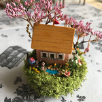 ライト 付き ミニチュア ハウス 春 桜🌸