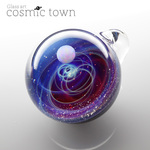 【cosmic town】1点物 宇宙モチーフガラスペンダント / ネックレス  ギフトボックス & 鹿革紐付【オパール入り】