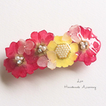 ミニ薔薇のバレッタ