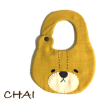 再販◇ふわふわ タレ目なくまさんスタイ マスタードイエロー 