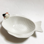 送料込み☆三毛猫とお魚のお皿