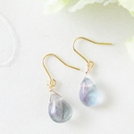 【￥300】天然石・ブルー＆パープルフローライト・ピアス