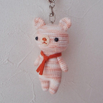 くまキーホルダー(むら染めOrange)