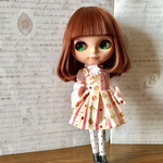 ブライス リカちゃん サイズ ストライプJSKセットピンク