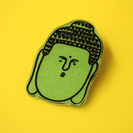 仏像ブローチ　yellowgreen