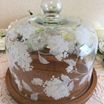 再販１・紫陽花ガラス(ケーキ）ドーム❤︎ ポーセラーツ