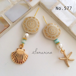 No.S77 ✳︎アンティーク×シェルチャーム☆ ピアス