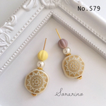 No.S79 春色×アンティーク  ピアス